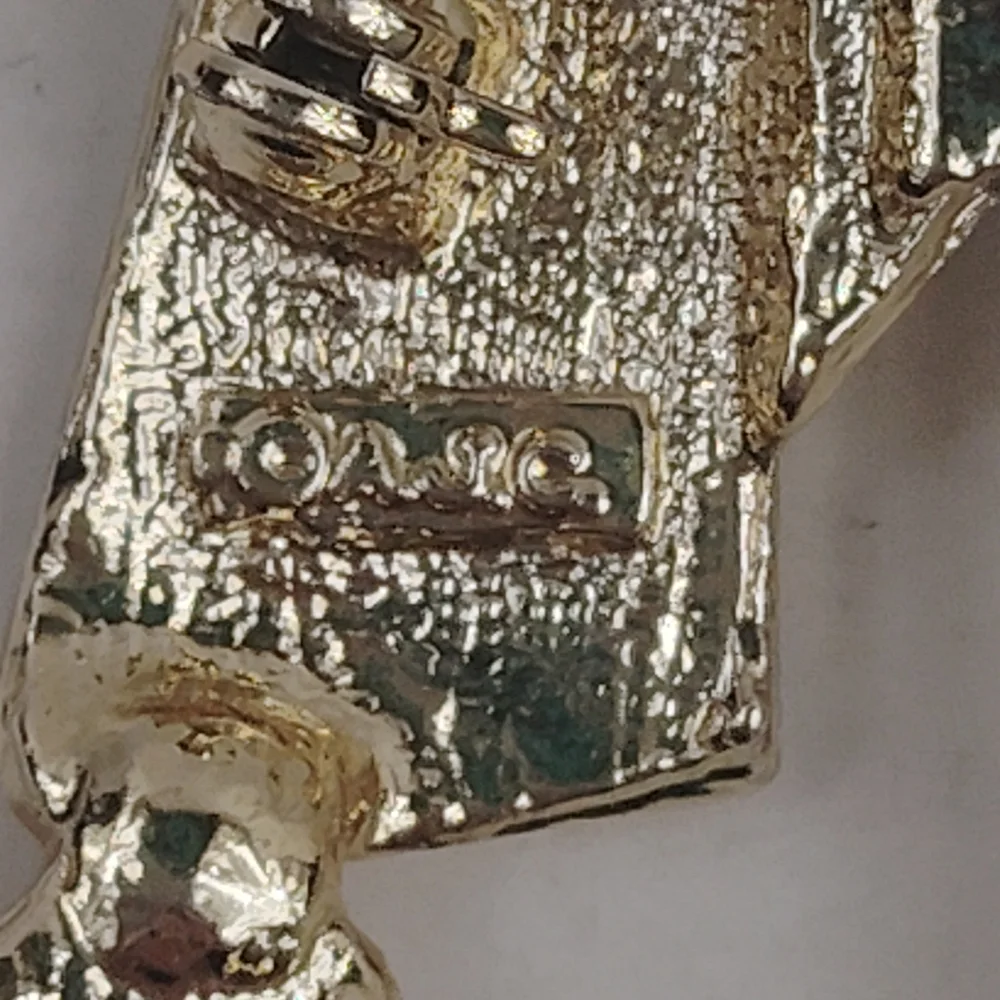 Vintage AJC Woman With Shopping Bags And Dog Brooch Pin
